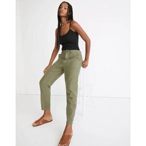 Madewell Griff Tapered Fatigue Green Cropped Cargo Pants Size 34